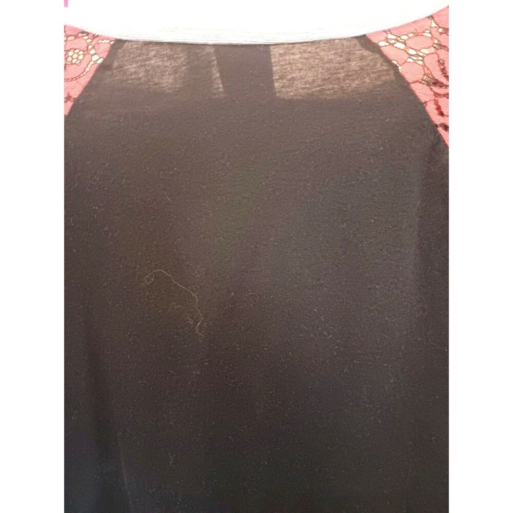 Harley-Davidson Women's Colorblock Raglan Top Coral Lace Eagle Live To Ride Sz L - Picture 7 of 10